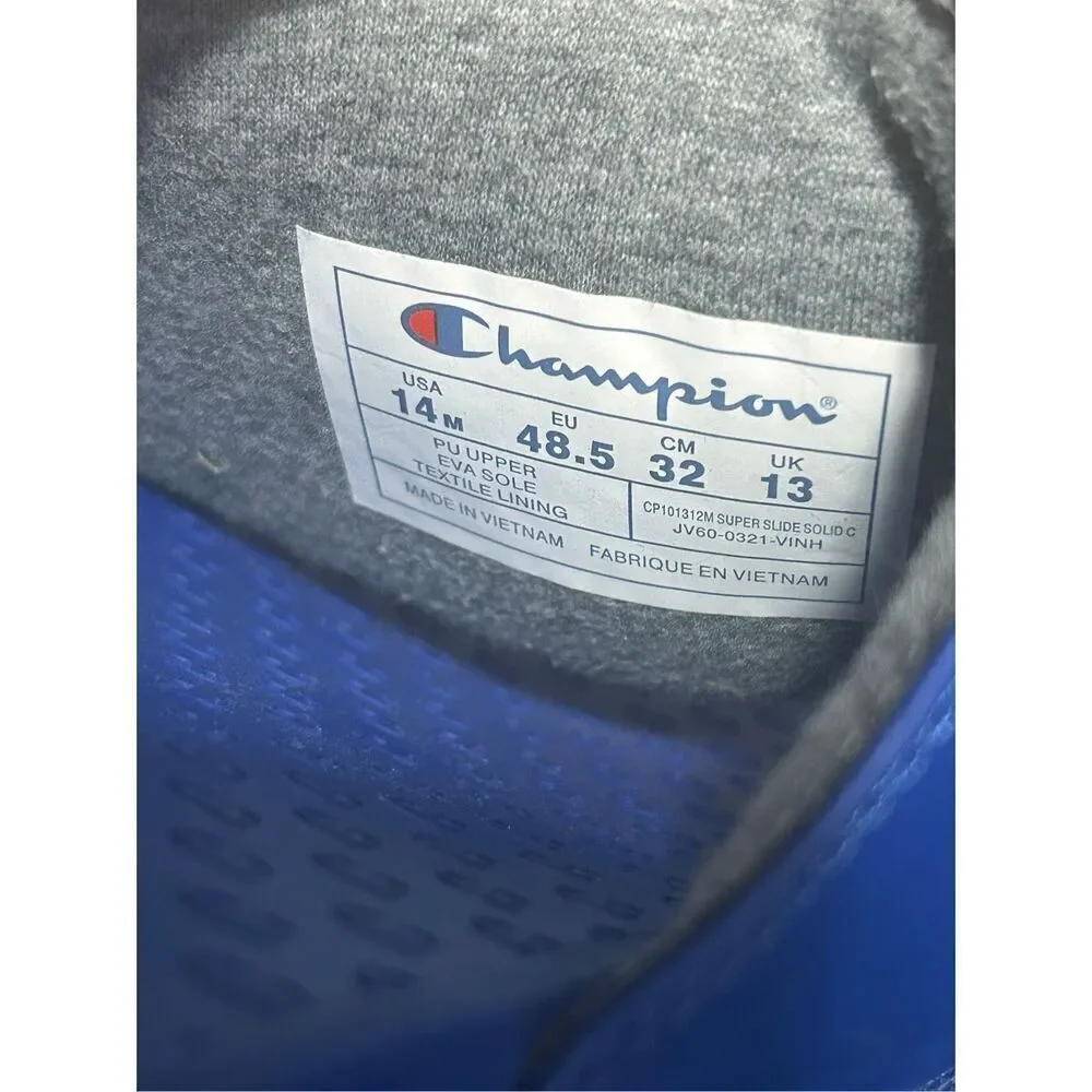 Champion blue slides / sandals size 14